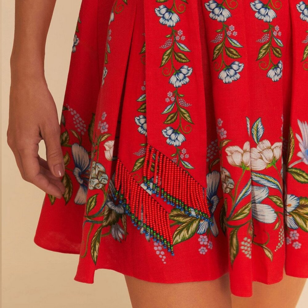 FARM Rio Red Floral Mini Dress - Picture 7 of 13
